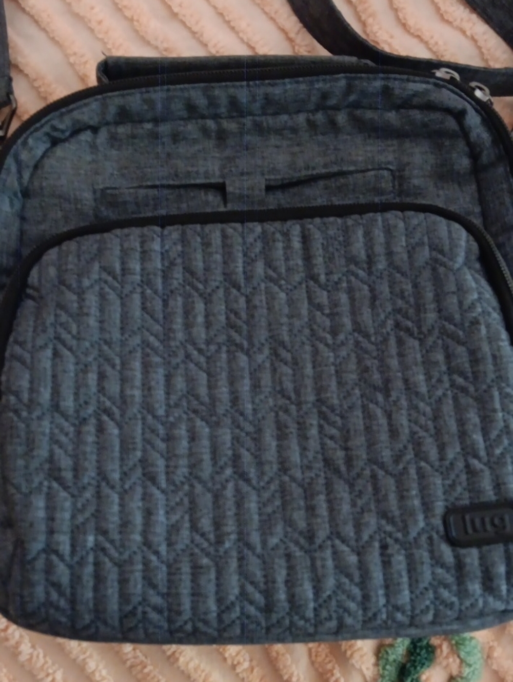 Quilted Gray Lug Crossbody Bag